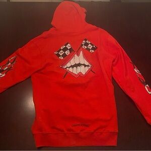 Chrome Hearts x Matty Boy Flames Hoodie Red